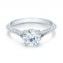 14k White Gold Split Shank Diamond Engagement Ring - Flat View -  100396 - Thumbnail