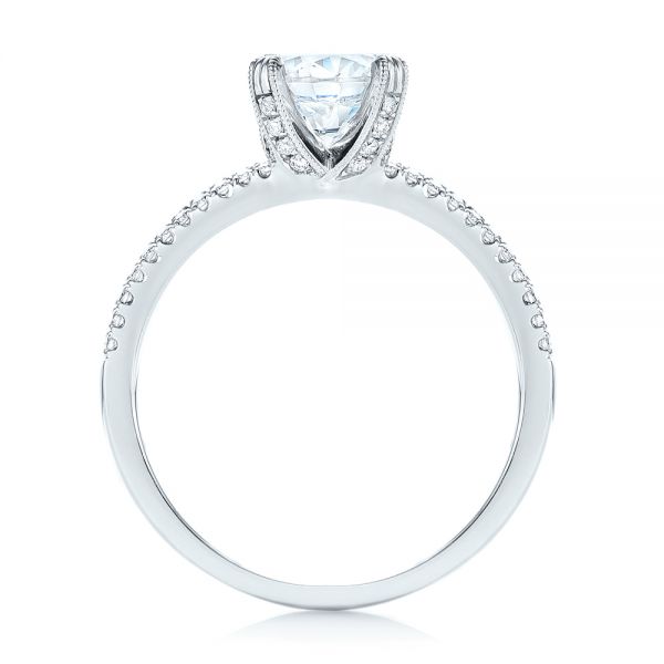 14k White Gold 14k White Gold Split Shank Diamond Engagement Ring - Front View -  103076