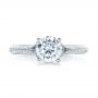 14k White Gold Split Shank Diamond Engagement Ring - Top View -  100396 - Thumbnail