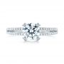 18k White Gold Split Shank Diamond Engagement Ring - Top View -  103076 - Thumbnail