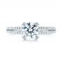 18k White Gold Split Shank Diamond Engagement Ring - Top View -  103076 - Thumbnail