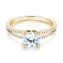 14k Yellow Gold 14k Yellow Gold Split Shank Diamond Engagement Ring - Flat View -  103076 - Thumbnail