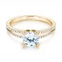 18k Yellow Gold 18k Yellow Gold Split Shank Diamond Engagement Ring - Flat View -  103076 - Thumbnail