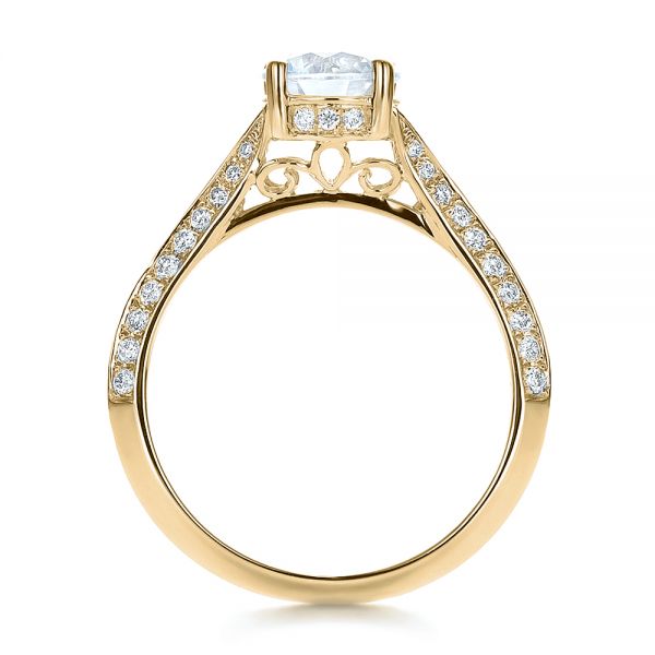 14k Yellow Gold 14k Yellow Gold Split Shank Diamond Engagement Ring - Front View - 100396