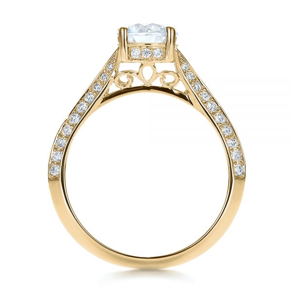 18k Yellow Gold 18k Yellow Gold Split Shank Diamond Engagement Ring - Front View -  100396