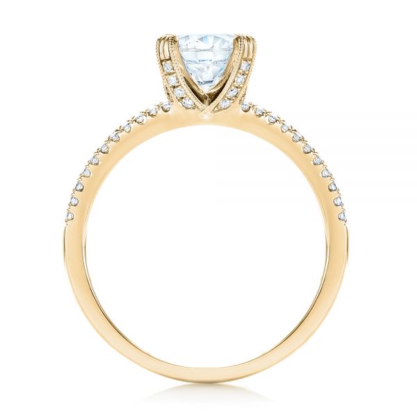 18k Yellow Gold 18k Yellow Gold Split Shank Diamond Engagement Ring - Front View -  103076