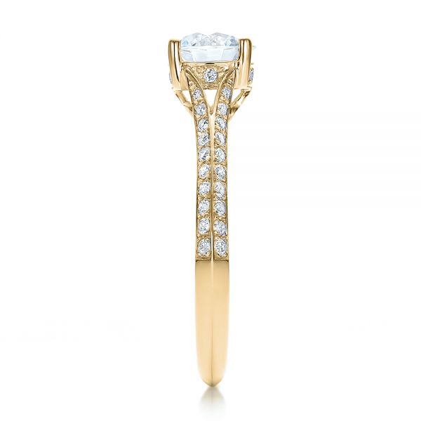 14k Yellow Gold 14k Yellow Gold Split Shank Diamond Engagement Ring - Side View - 100396