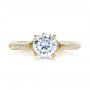 18k Yellow Gold 18k Yellow Gold Split Shank Diamond Engagement Ring - Top View -  100396 - Thumbnail