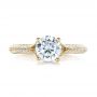 18k Yellow Gold 18k Yellow Gold Split Shank Diamond Engagement Ring - Top View -  100396 - Thumbnail