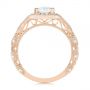 18k Rose Gold 18k Rose Gold Split Shank Diamond Halo Engagement Ring - Front View -  104984 - Thumbnail