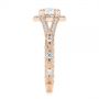 18k Rose Gold 18k Rose Gold Split Shank Diamond Halo Engagement Ring - Side View -  104984 - Thumbnail