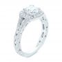 18k White Gold 18k White Gold Split Shank Diamond Halo Engagement Ring - Three-Quarter View -  104984 - Thumbnail