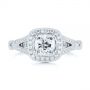 18k White Gold 18k White Gold Split Shank Diamond Halo Engagement Ring - Top View -  104984 - Thumbnail