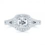 14k White Gold 14k White Gold Split Shank Diamond Halo Engagement Ring - Top View -  104984 - Thumbnail