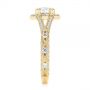 18k Yellow Gold 18k Yellow Gold Split Shank Diamond Halo Engagement Ring - Side View -  104984 - Thumbnail