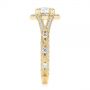 14k Yellow Gold 14k Yellow Gold Split Shank Diamond Halo Engagement Ring - Side View -  104984 - Thumbnail