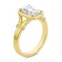 14k Yellow Gold Split Shank Emerald Cut Diamond Engagement Ring - Three-Quarter View -  108121 - Thumbnail