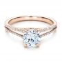 18k Rose Gold 18k Rose Gold Split Shank Engagement Ring - Vanna K - Flat View -  100090 - Thumbnail