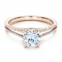 14k Rose Gold 14k Rose Gold Split Shank Engagement Ring - Vanna K - Flat View -  100090 - Thumbnail