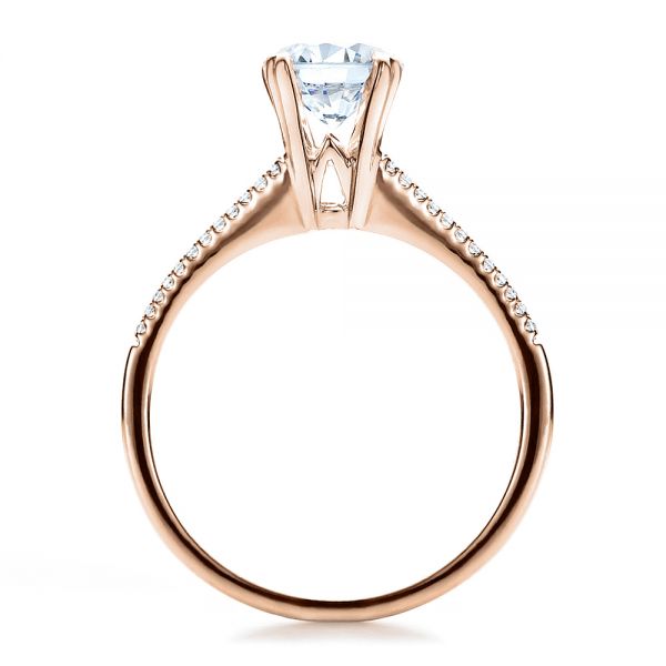 14k Rose Gold 14k Rose Gold Split Shank Engagement Ring - Vanna K - Front View -  100090