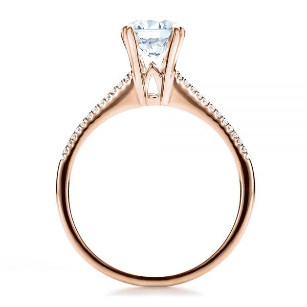 14k Rose Gold 14k Rose Gold Split Shank Engagement Ring - Vanna K - Front View - 100090