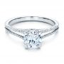 18k White Gold Split Shank Engagement Ring - Vanna K - Flat View -  100090 - Thumbnail