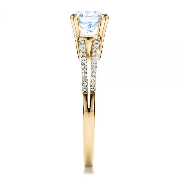 18k Yellow Gold 18k Yellow Gold Split Shank Engagement Ring - Vanna K - Side View -  100090