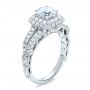 14k White Gold 14k White Gold Split Shank Halo Engagement Ring - Vanna K - Three-Quarter View -  100074 - Thumbnail