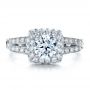 14k White Gold 14k White Gold Split Shank Halo Engagement Ring - Vanna K - Top View -  100074 - Thumbnail