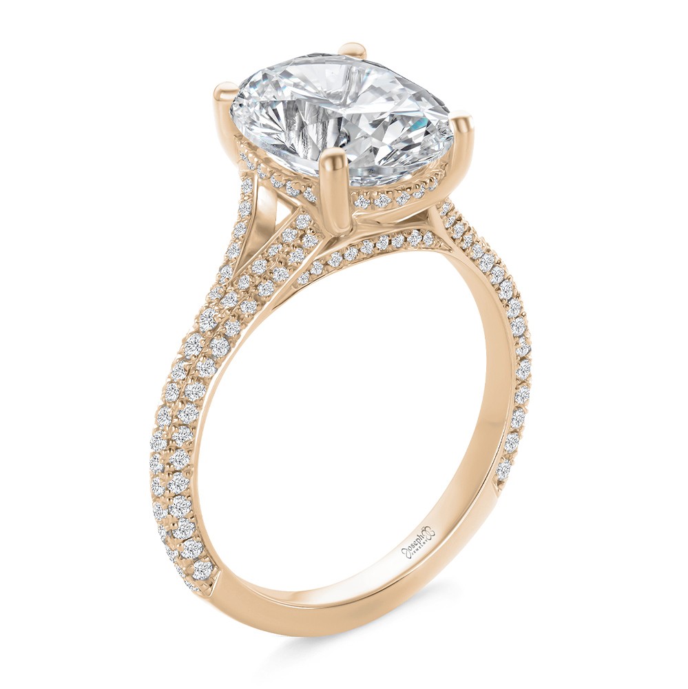 Split Shank Pave Diamond Engagement Ring - Image