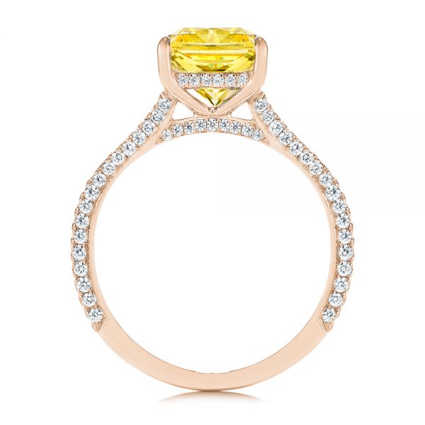 14k Rose Gold 14k Rose Gold Split Shank Pave Diamond Engagement Ring - Front View -  105991