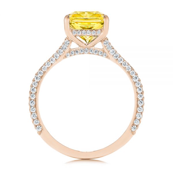 14k Rose Gold 14k Rose Gold Split Shank Pave Diamond Engagement Ring - Front View - 105991