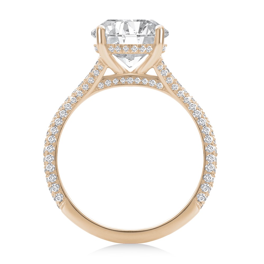 14k Rose Gold 14k Rose Gold Split Shank Pave Diamond Engagement Ring - Front View -  108277 - Thumbnail