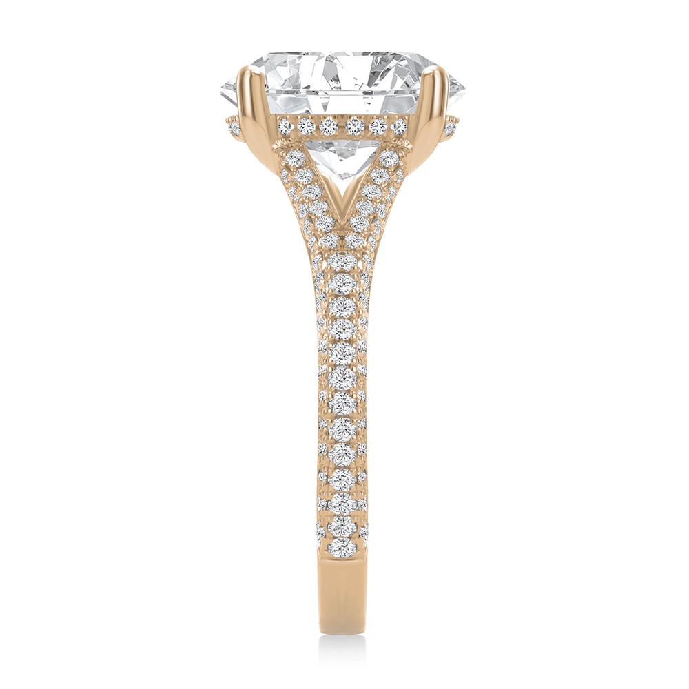 14k Rose Gold 14k Rose Gold Split Shank Pave Diamond Engagement Ring - Side View -  108277 - Thumbnail
