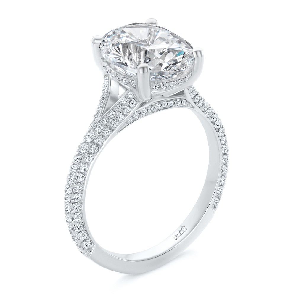 Split Shank Pave Diamond Engagement Ring - Image