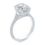 14k White Gold Split Shank Pave Diamond Engagement Ring - Three-Quarter View -  108277 - Thumbnail