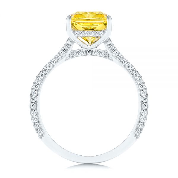  Platinum Split Shank Pave Diamond Engagement Ring - Front View -  105991 - Thumbnail