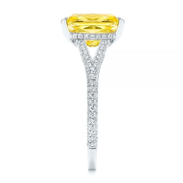 18k White Gold 18k White Gold Split Shank Pave Diamond Engagement Ring - Side View -  105991 - Thumbnail