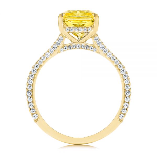 18k Yellow Gold 18k Yellow Gold Split Shank Pave Diamond Engagement Ring - Front View - 105991