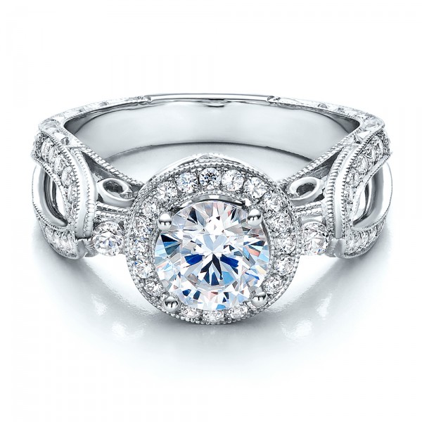 ... Engagement Rings â€º Split Shank Prong Set Engagement Ring - Vanna K