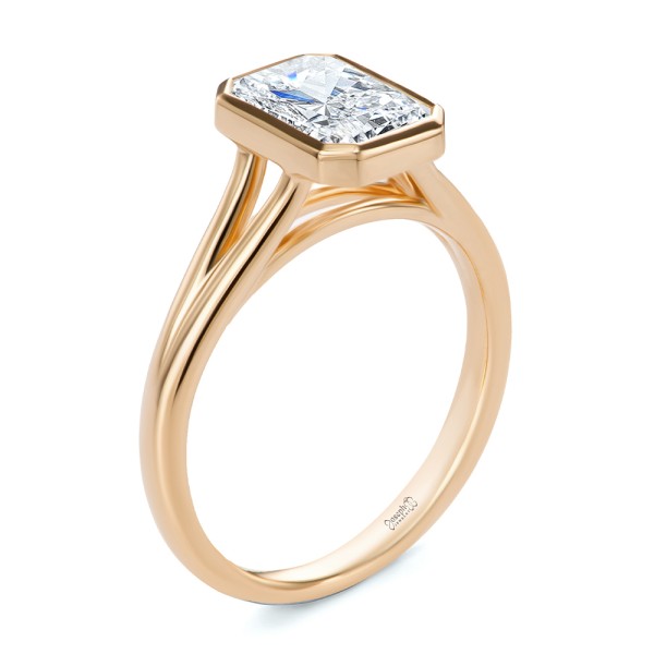 Split Shank Radiant Cut Diamond Engagement ring - Image
