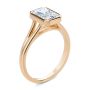 14k Rose Gold 14k Rose Gold Split Shank Radiant Cut Diamond Engagement Ring - Three-Quarter View -  107898 - Thumbnail
