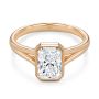 14k Rose Gold 14k Rose Gold Split Shank Radiant Cut Diamond Engagement Ring - Flat View -  107898 - Thumbnail