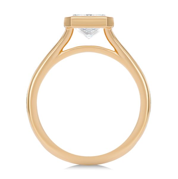 14k Rose Gold 14k Rose Gold Split Shank Radiant Cut Diamond Engagement Ring - Front View - 107898