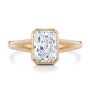 14k Rose Gold 14k Rose Gold Split Shank Radiant Cut Diamond Engagement Ring - Top View -  107898 - Thumbnail