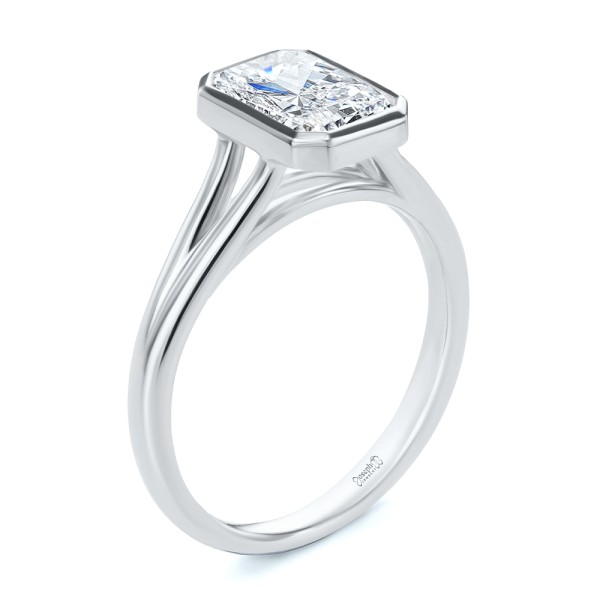 Split Shank Radiant Cut Diamond Engagement ring - Image