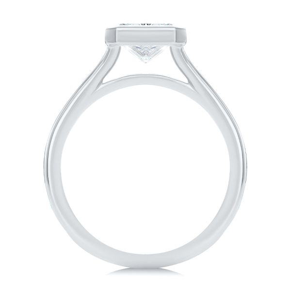 18k White Gold 18k White Gold Split Shank Radiant Cut Diamond Engagement Ring - Front View - 107898
