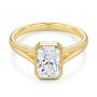 14k Yellow Gold Split Shank Radiant Cut Diamond Engagement Ring - Flat View -  107898 - Thumbnail