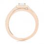 14k Rose Gold 14k Rose Gold Split Shank Radiant Diamond Halo Engagement Ring - Front View -  104859 - Thumbnail