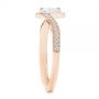 14k Rose Gold 14k Rose Gold Split Shank Radiant Diamond Halo Engagement Ring - Side View -  104859 - Thumbnail